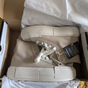 Converse Women's High-Top Platforms - Suede Cream